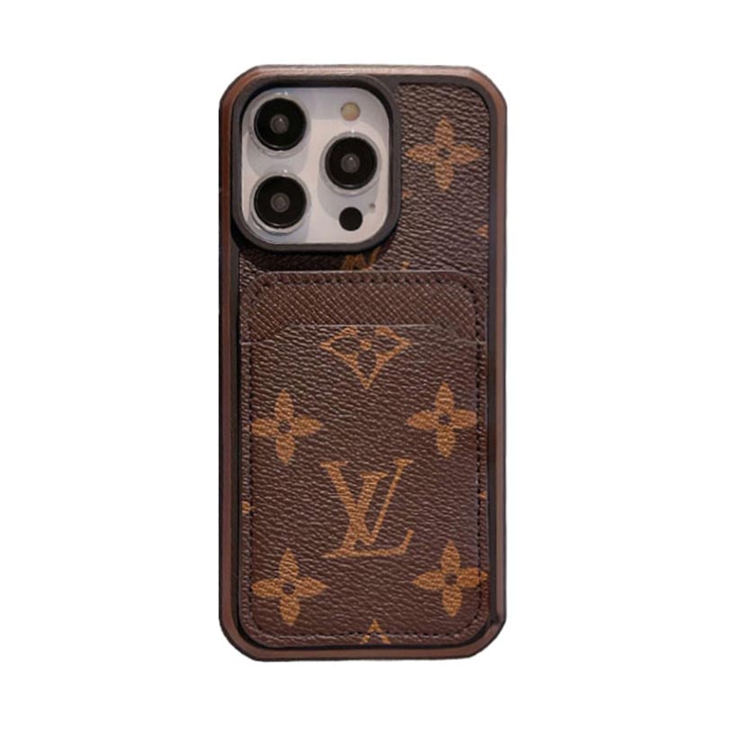 Luxury Leather Monogram iPhone Wallet Case