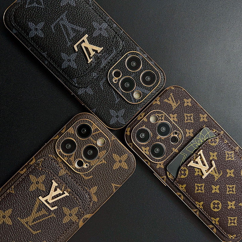 Big Monogram printing iPhone Case With Card Holder