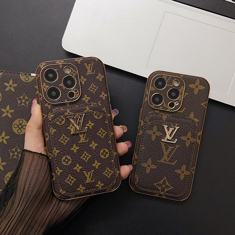 Big Monogram printing iPhone Case With Card Holder
