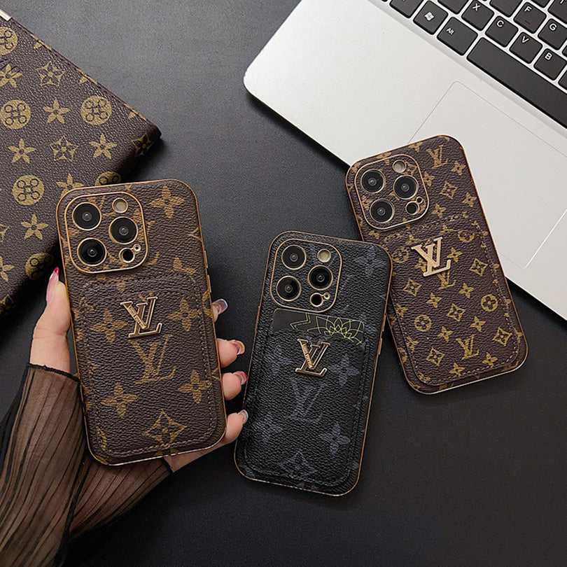 Big Monogram printing iPhone Case With Card Holder