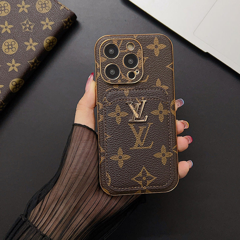 Big Monogram printing iPhone Case With Card Holder