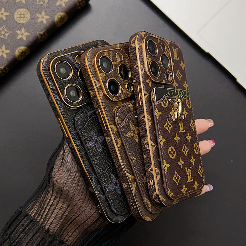 Big Monogram printing iPhone Case With Card Holder