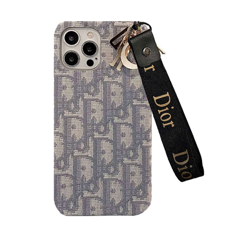 Monogram D R Retro Pattern With Strap iPhone Case