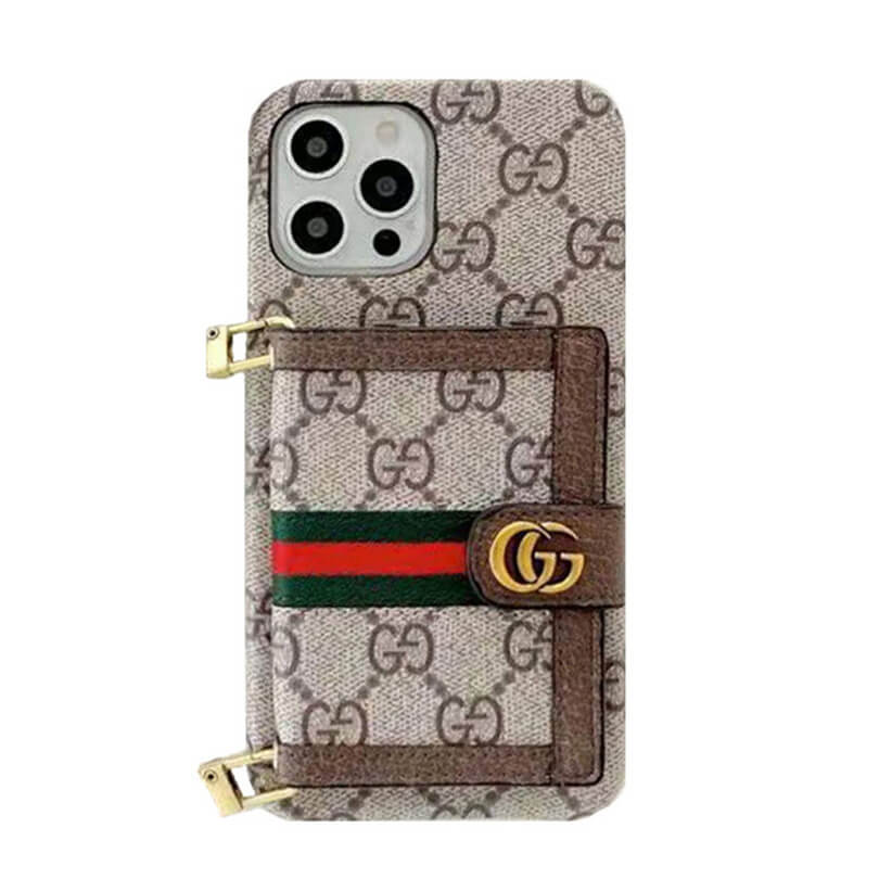 GG iPhone Case With Wallet And Crossbody Strap