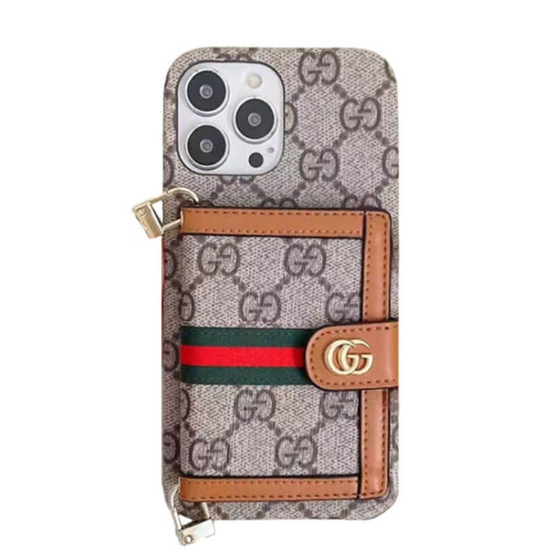 GG iPhone Case With Wallet And Crossbody Strap