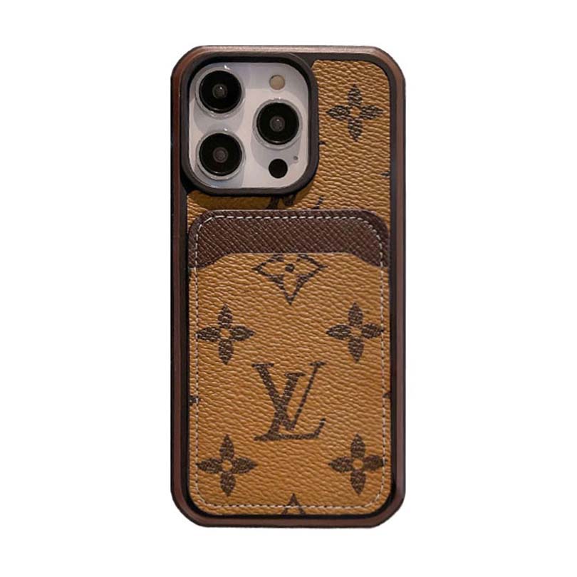 Luxury Leather Monogram iPhone Wallet Case