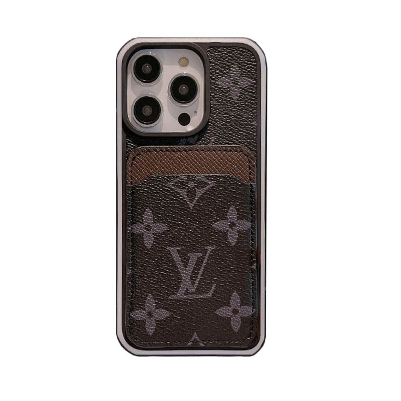 Luxury Leather Monogram iPhone Wallet Case