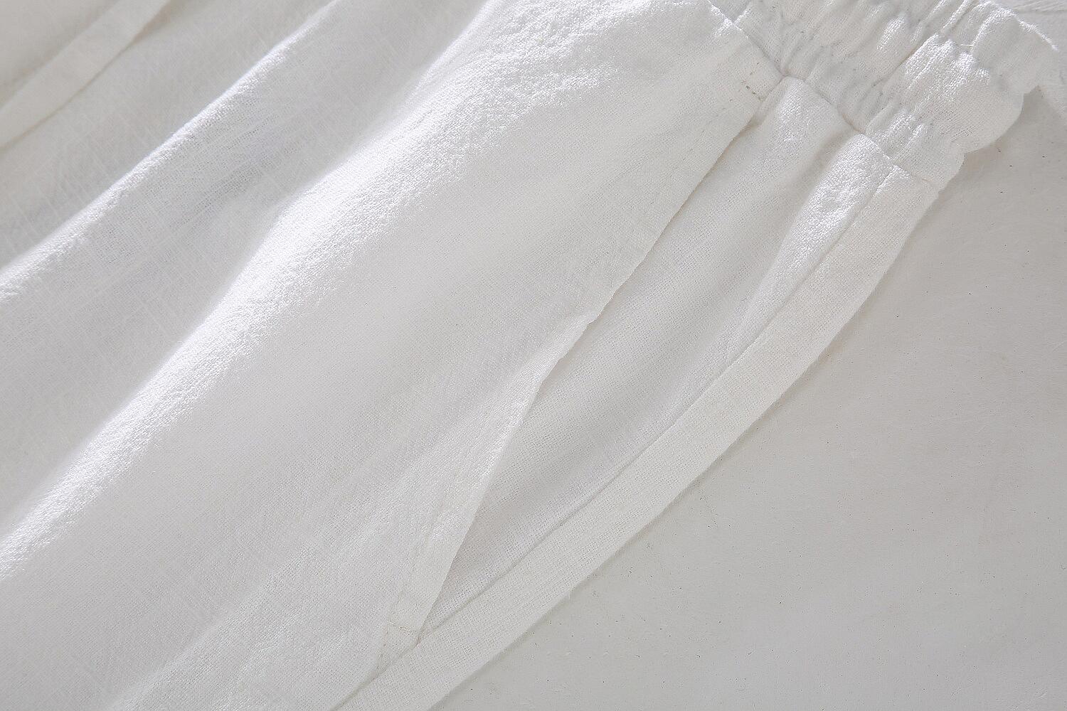 Men's Linen Drawstring Cropped Pants