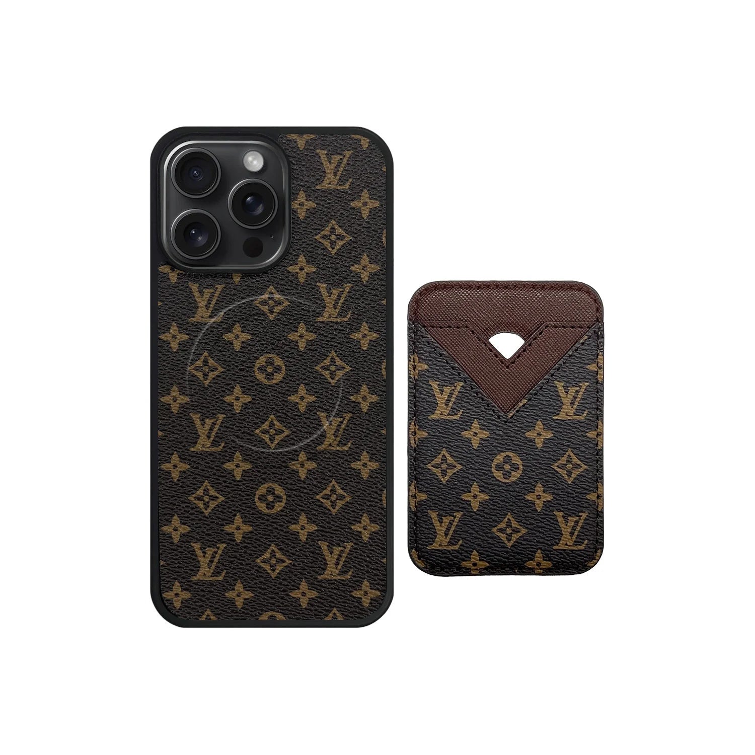 Brown Little Letter Card Pocket iPhone Case