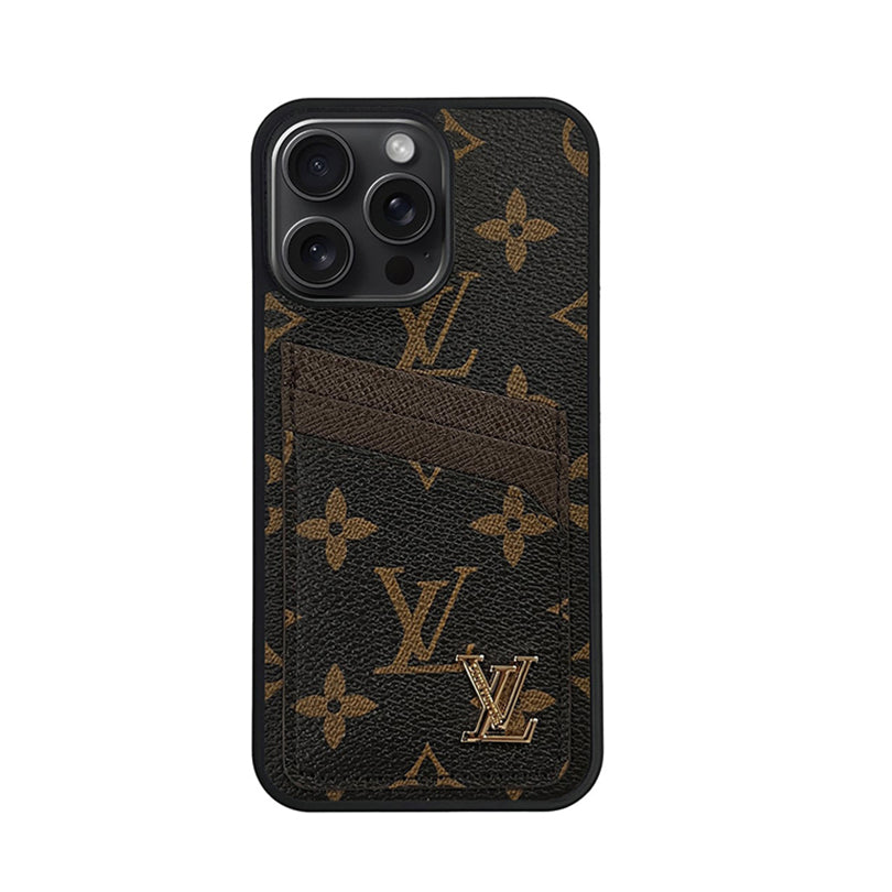 Monogram Leather iPhone Wallet Case