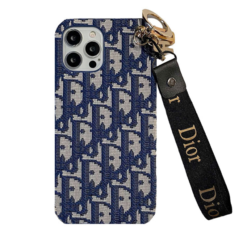 Monogram D R Retro Pattern With Strap iPhone Case