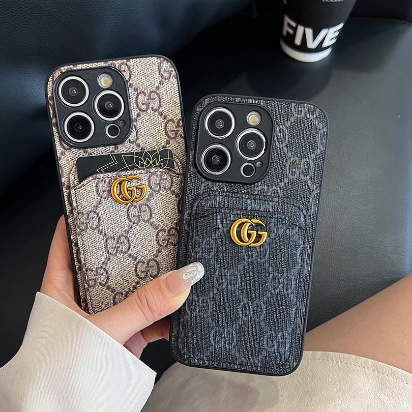 GG Luxury Leather iPhone Wallet Case