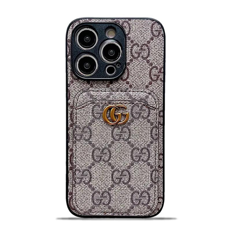 GG Luxury Leather iPhone Wallet Case