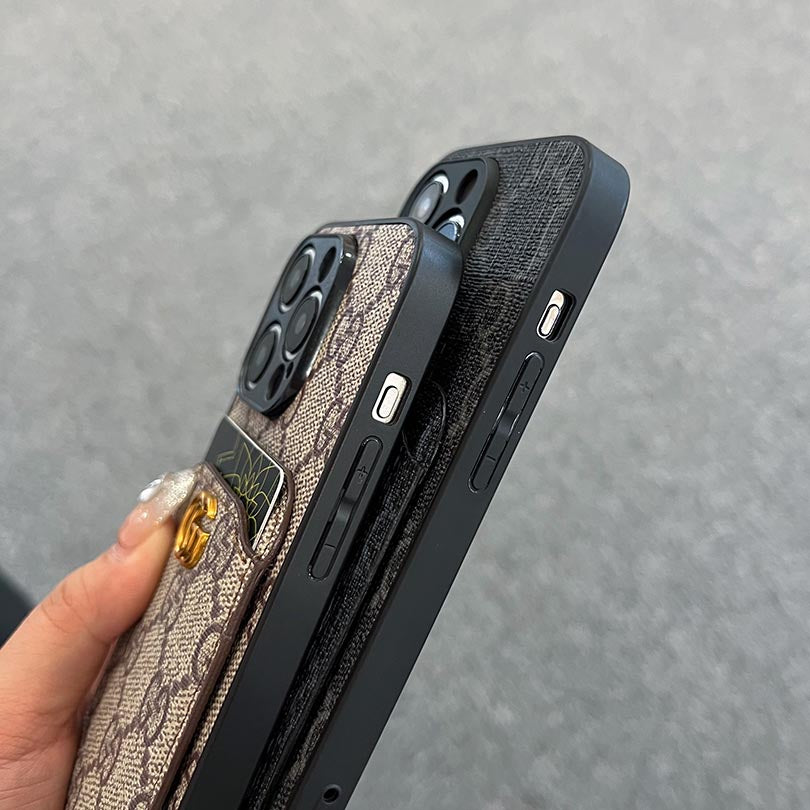 GG Luxury Leather iPhone Wallet Case