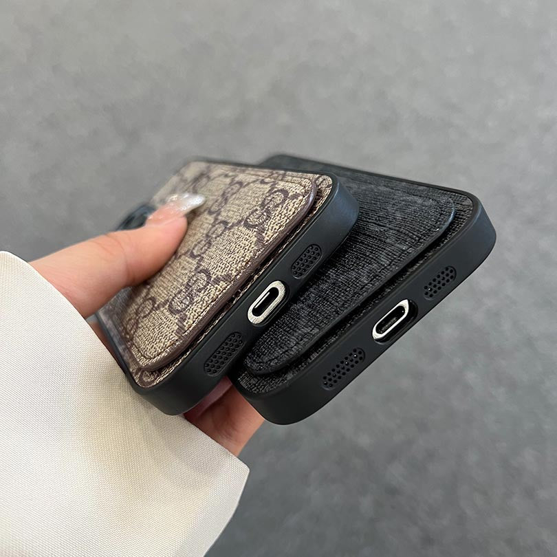 GG Luxury Leather iPhone Wallet Case