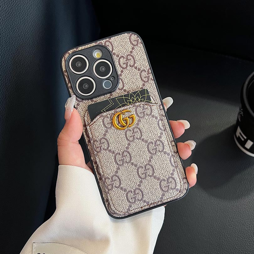 GG Luxury Leather iPhone Wallet Case