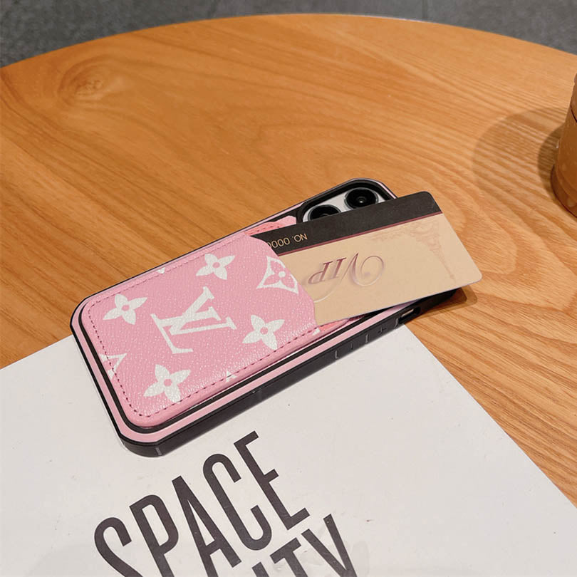 Luxury Leather Monogram iPhone Wallet Case