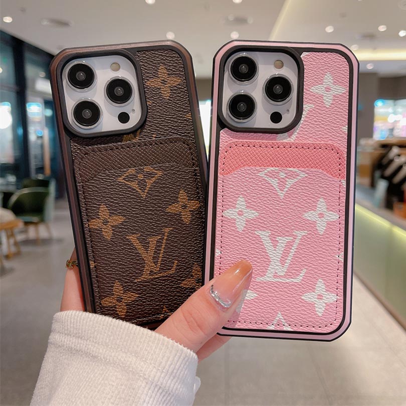 Luxury Leather Monogram iPhone Wallet Case