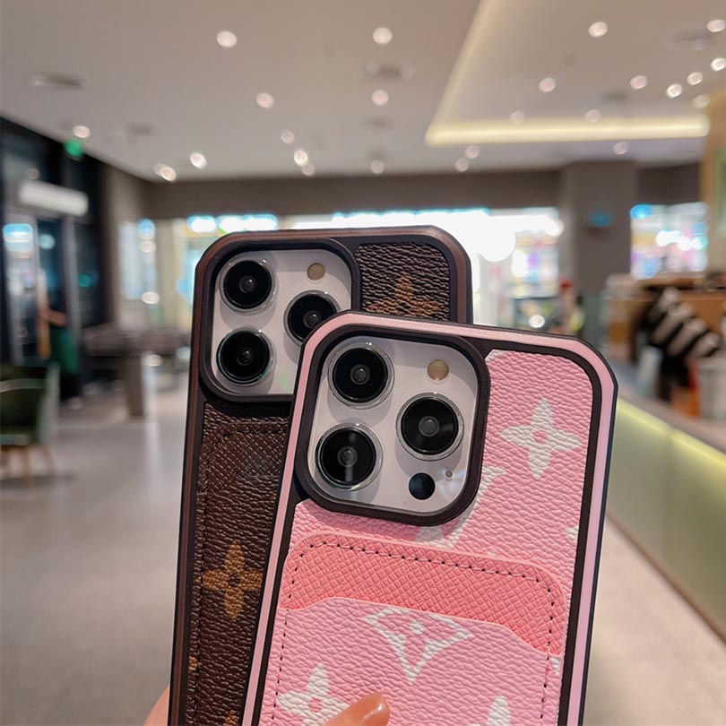 Luxury Leather Monogram iPhone Wallet Case