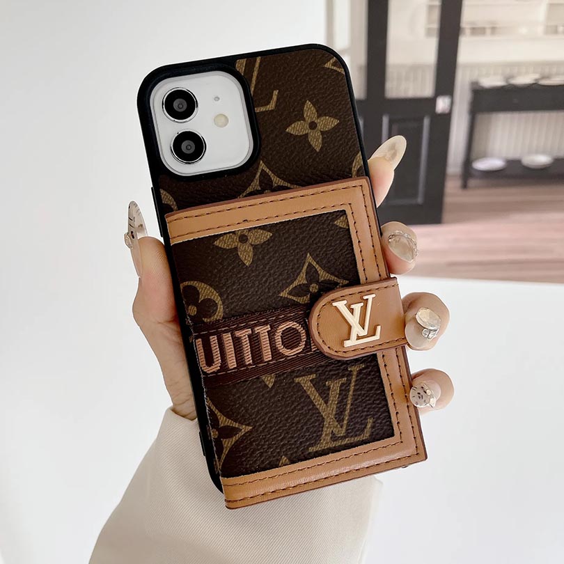 Leather Monogram Phone Case With Card Holder