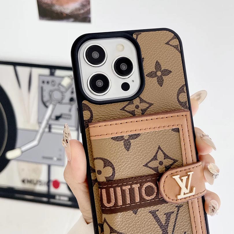 Leather Monogram Phone Case With Card Holder