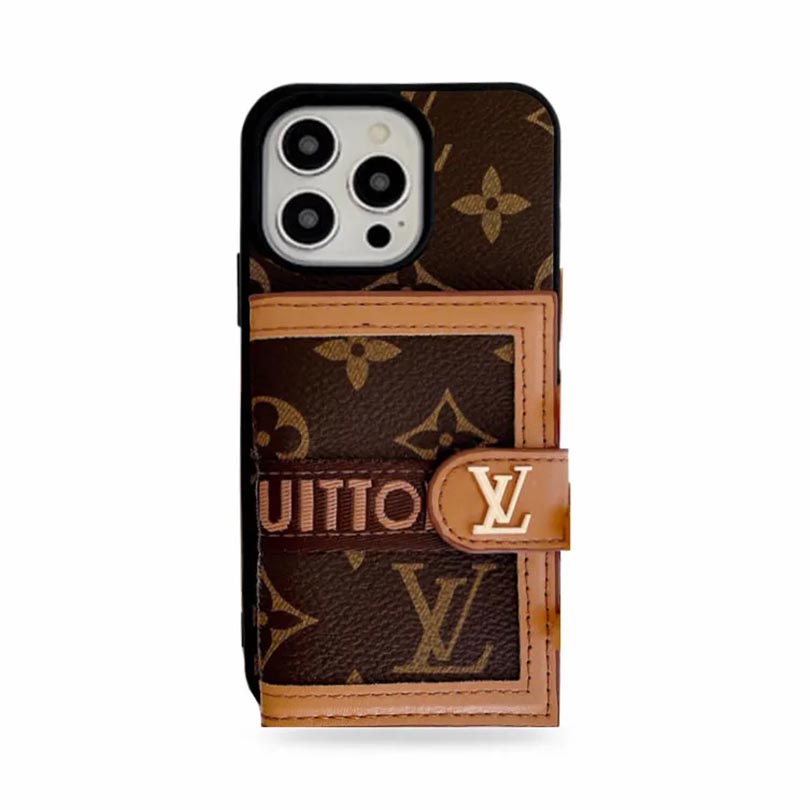 Leather Monogram Phone Case With Card Holder