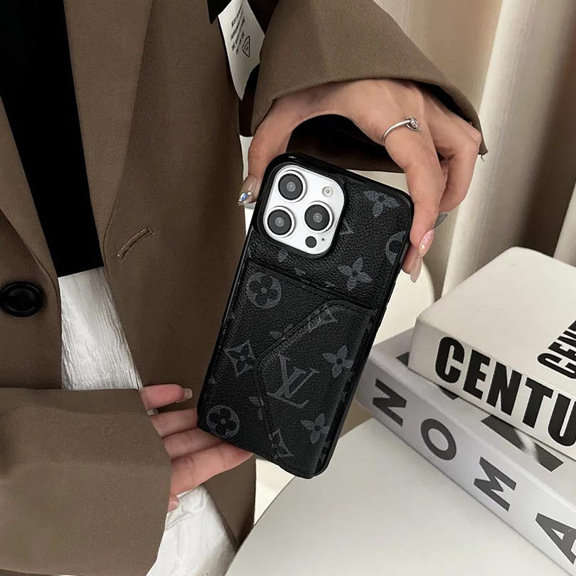 Designer Letter L V Phone Case With Card Holder