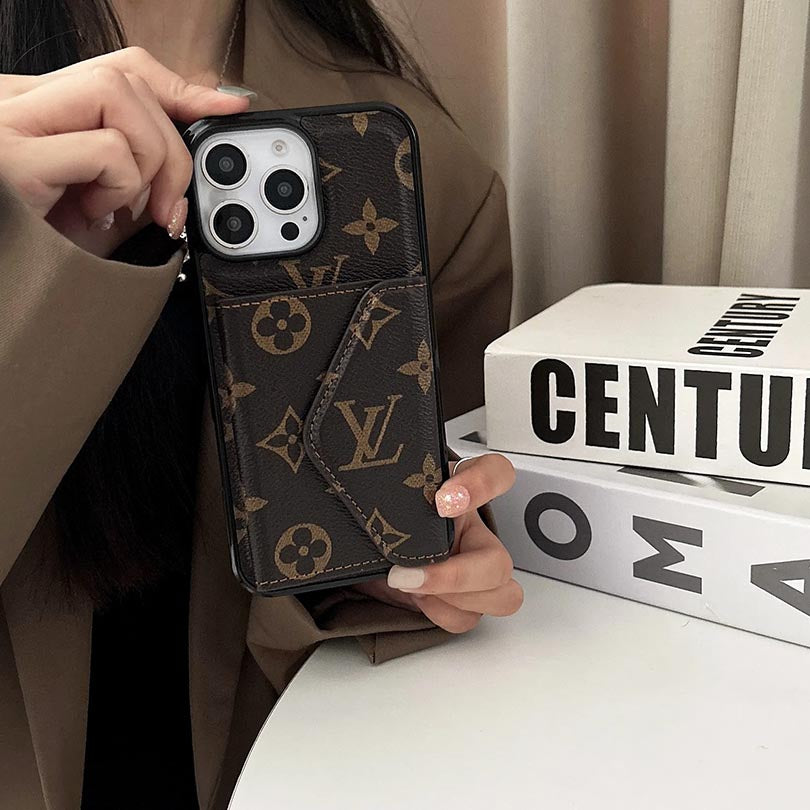 Designer Letter L V Phone Case With Card Holder