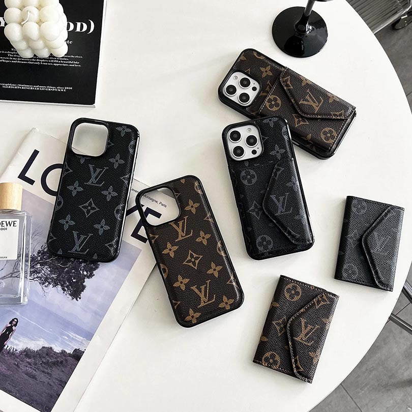 Designer Letter L V Phone Case With Card Holder
