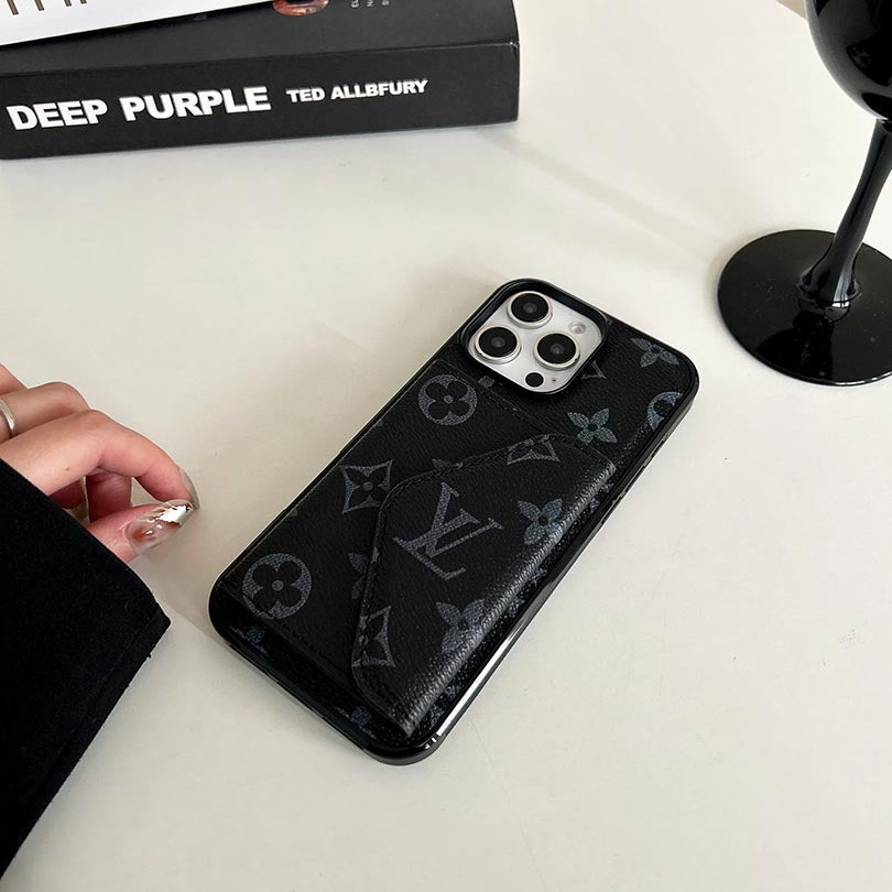 Designer Letter L V Phone Case With Card Holder