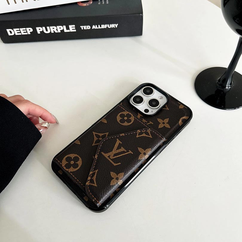 Designer Letter L V Phone Case With Card Holder