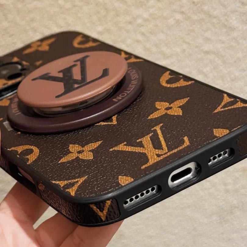 Leather Monogram iPhone Case with Stand