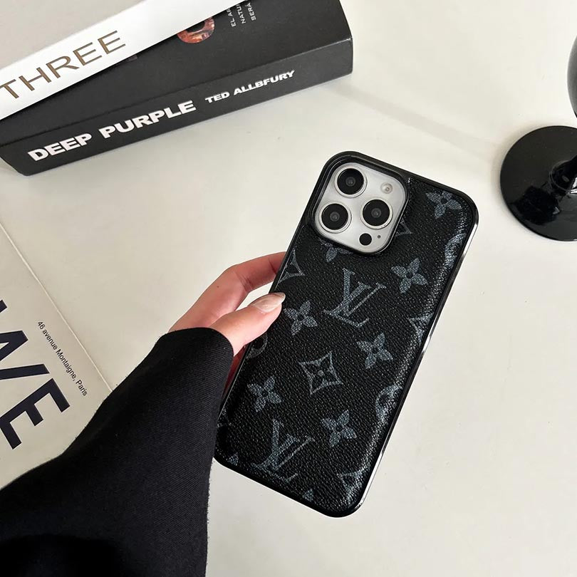 Elegant Monogram Leather iPhone Case