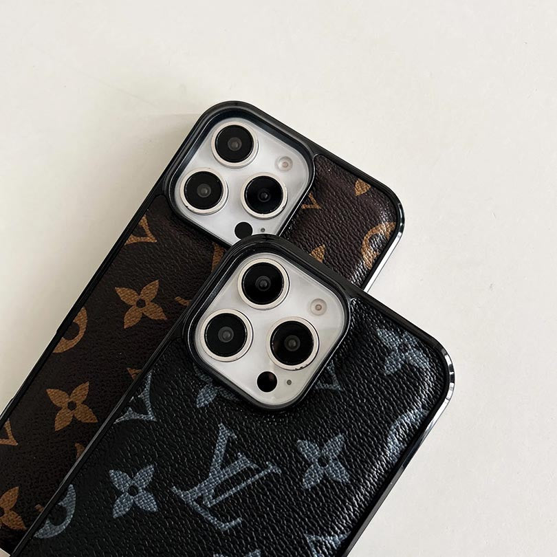 Elegant Monogram Leather iPhone Case