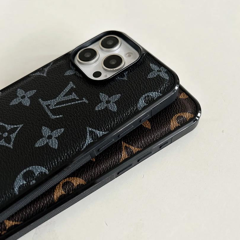 Elegant Monogram Leather iPhone Case
