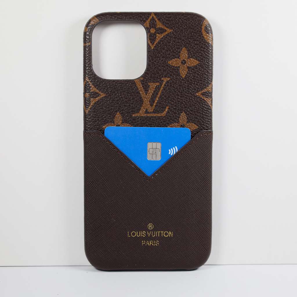LV Card Holder iPhone Case Brown iPhone X 11 12 13 14 Pro Max