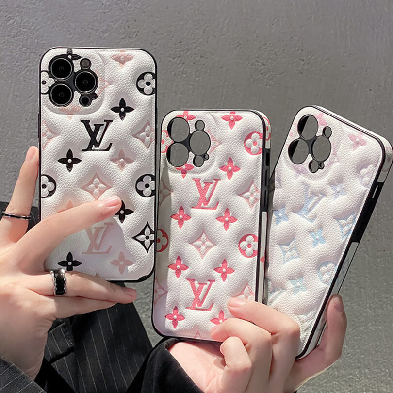 Leather Luxury Monogram Iphone Case