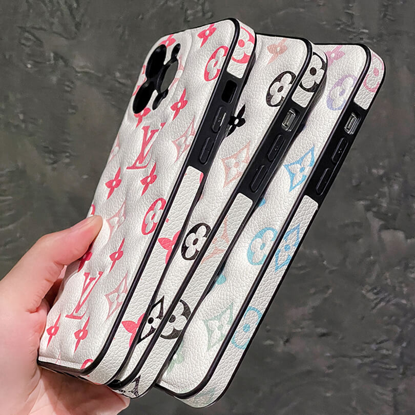 Leather Luxury Monogram Iphone Case