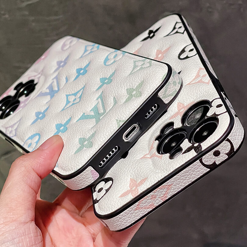 Leather Luxury Monogram Iphone Case