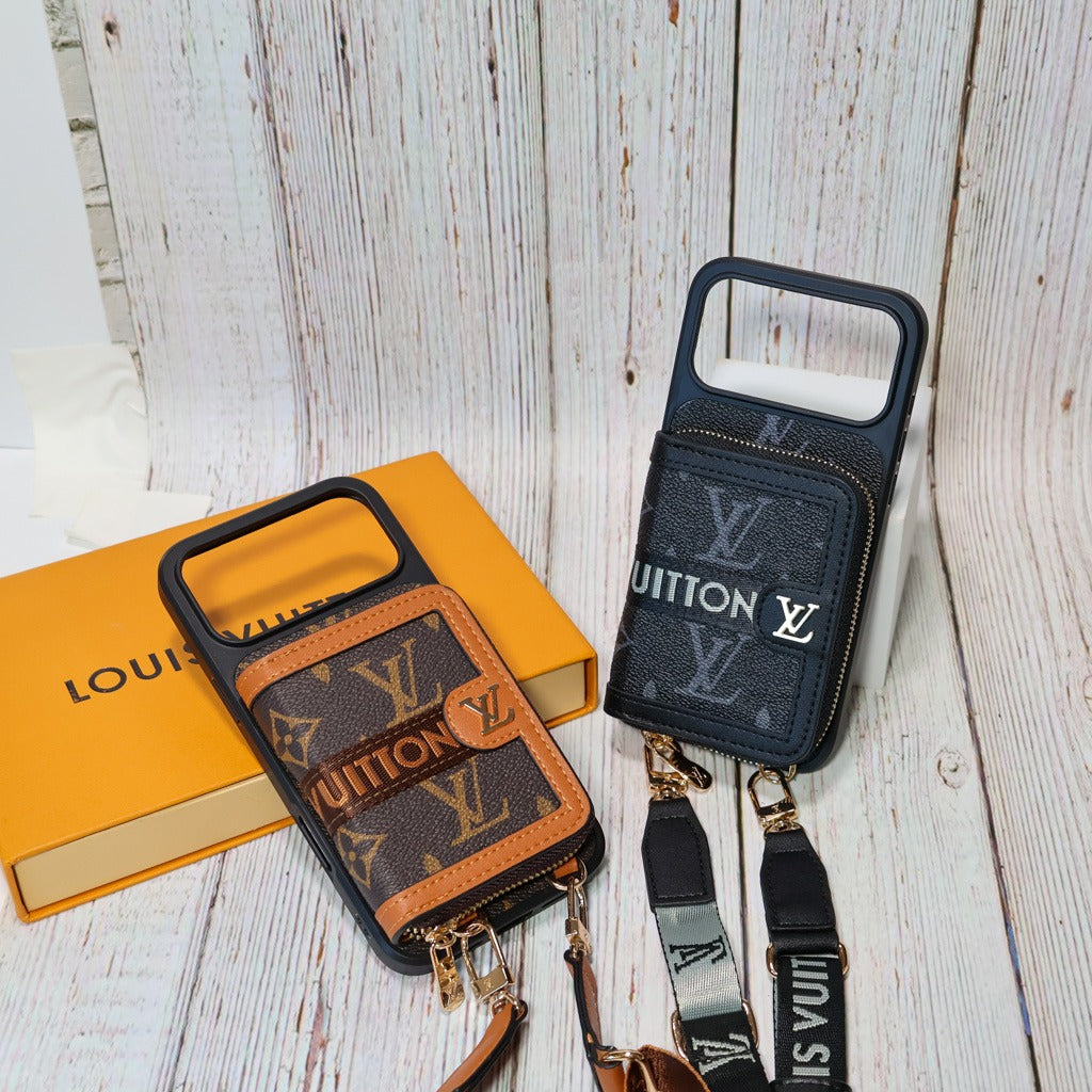 Advanced leather iPhone Case With Wallet And Strap