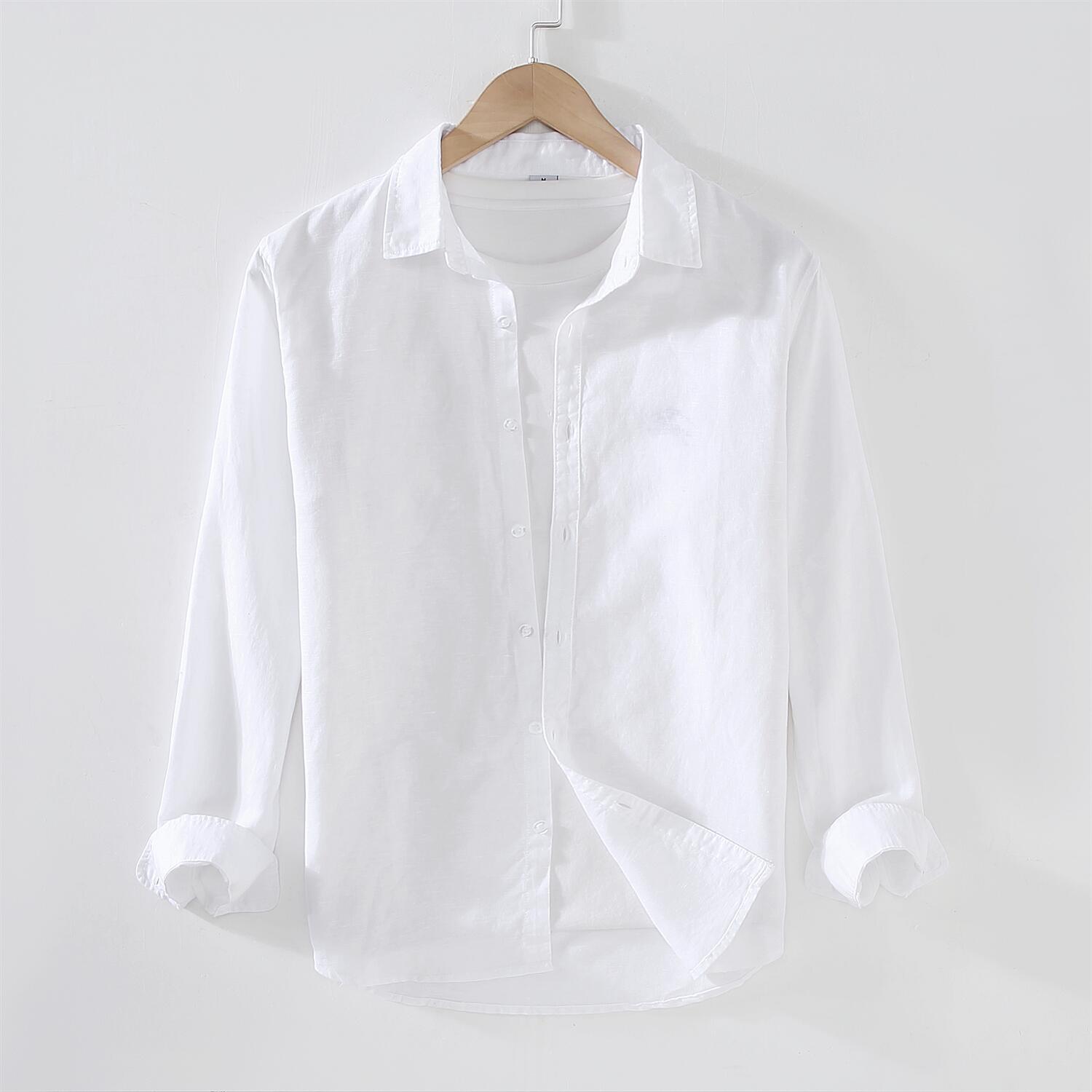 Long Sleeve Cotton Linen Casual Shirt