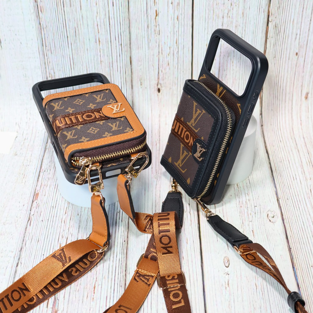Advanced leather iPhone Case With Wallet And Strap