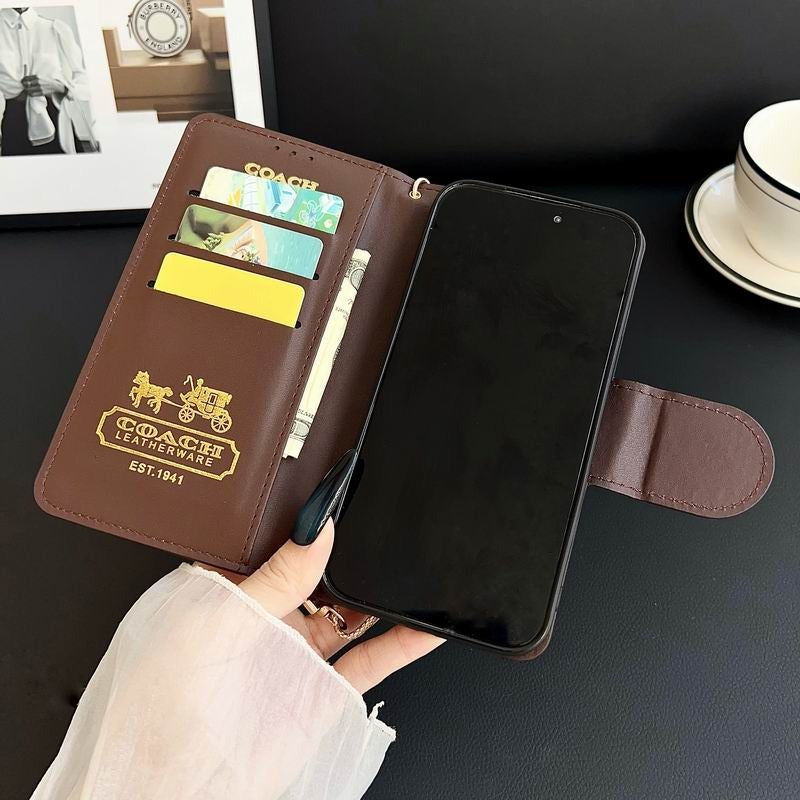 Leather Flip iPhone Case With Card Holder