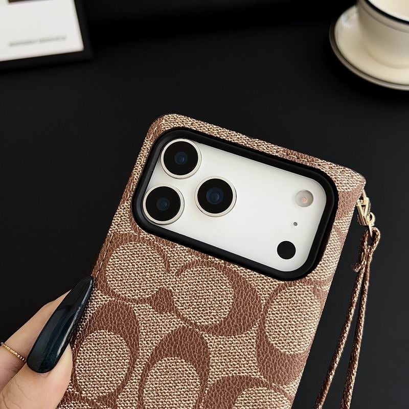 Leather Flip iPhone Case With Card Holder
