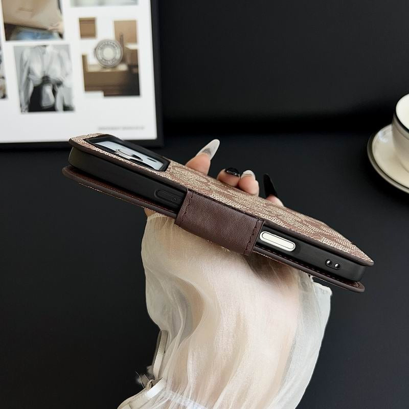 Leather Flip iPhone Case With Card Holder
