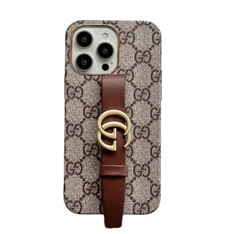 GG Luxurious Leather iPhone Case With Holder