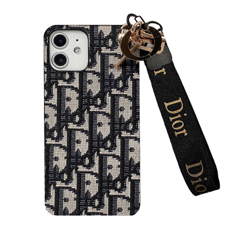 Monogram D R Retro Pattern With Strap iPhone Case