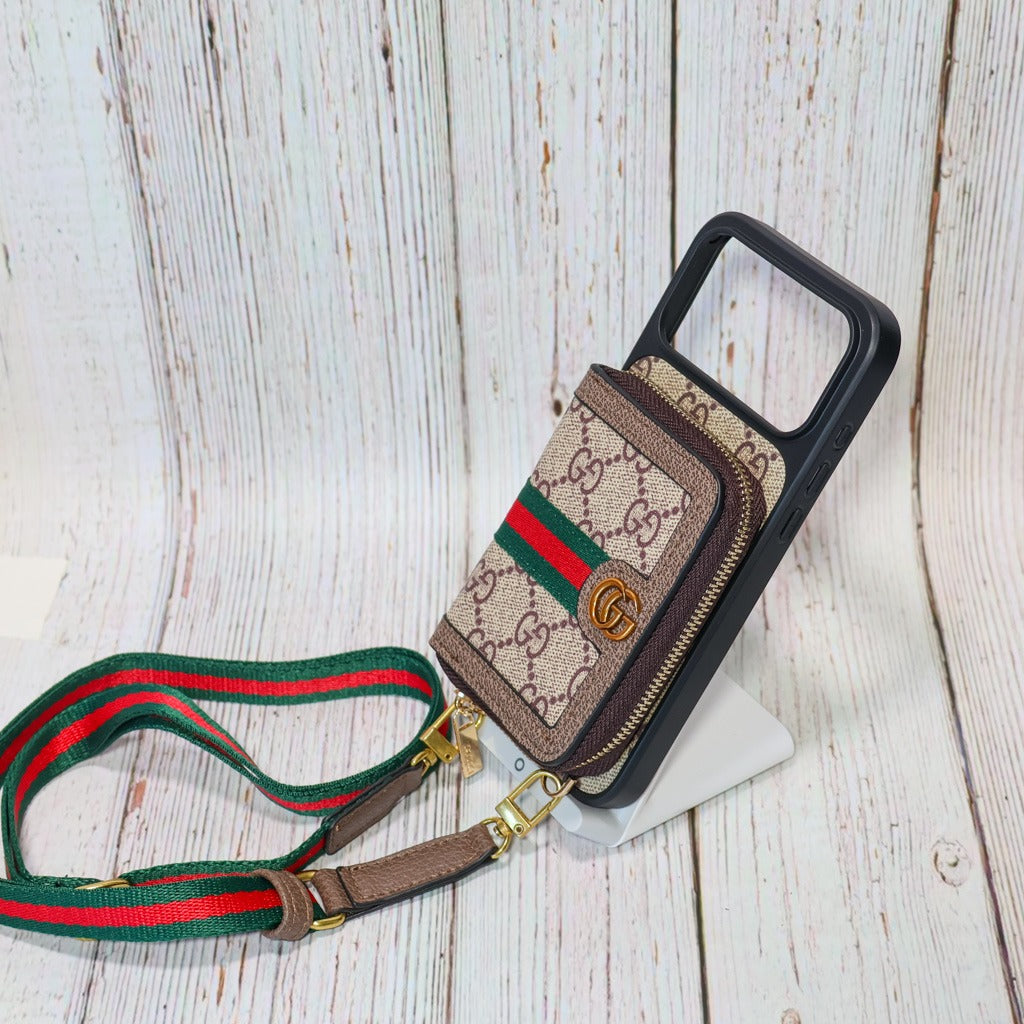 Advanced leather iPhone Case With Wallet And Strap