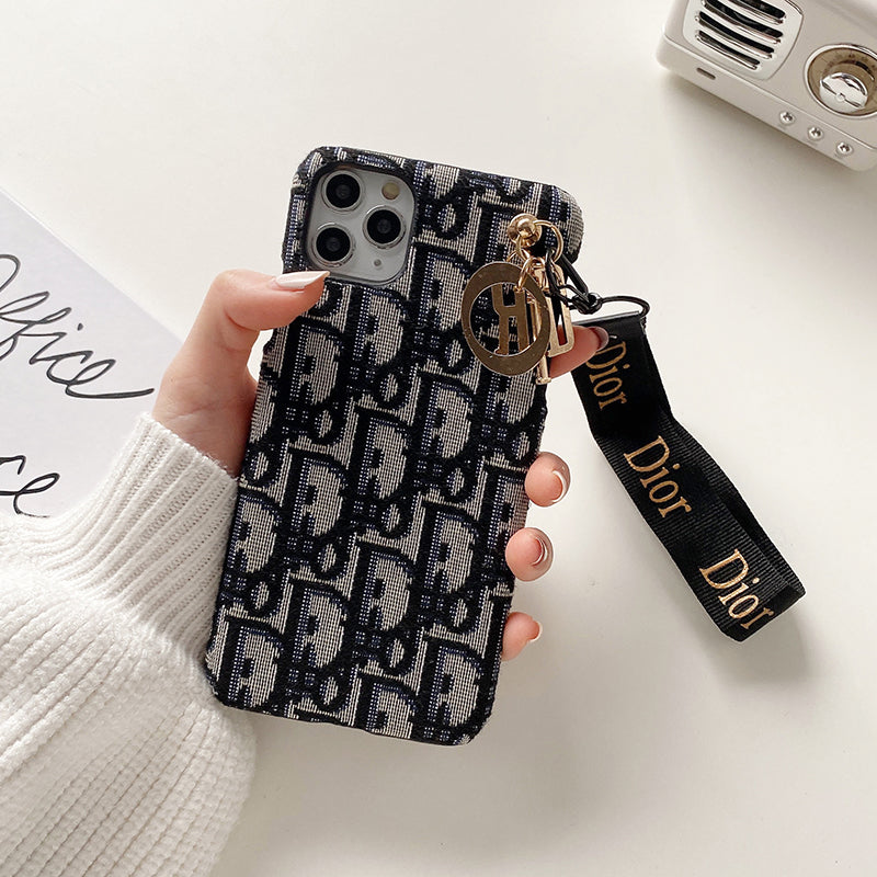 Monogram D R Retro Pattern With Strap iPhone Case