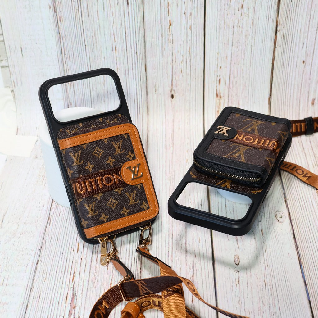 Advanced leather iPhone Case With Wallet And Strap